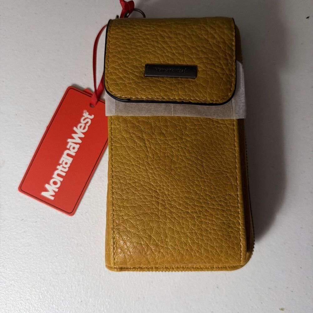 MONTANA WEST Crossbody Wallet Phone Case Purse Brown Leather